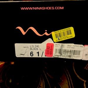 Black Nina with rhinestones in sizes 6 1/2.